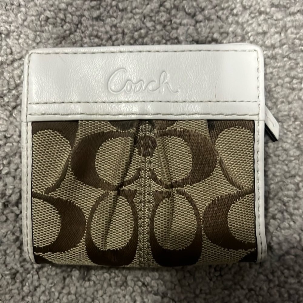 Coach cream and tan wallet